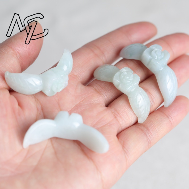 2PC Natural White Jadeite Jade - огляд і ціна Beading