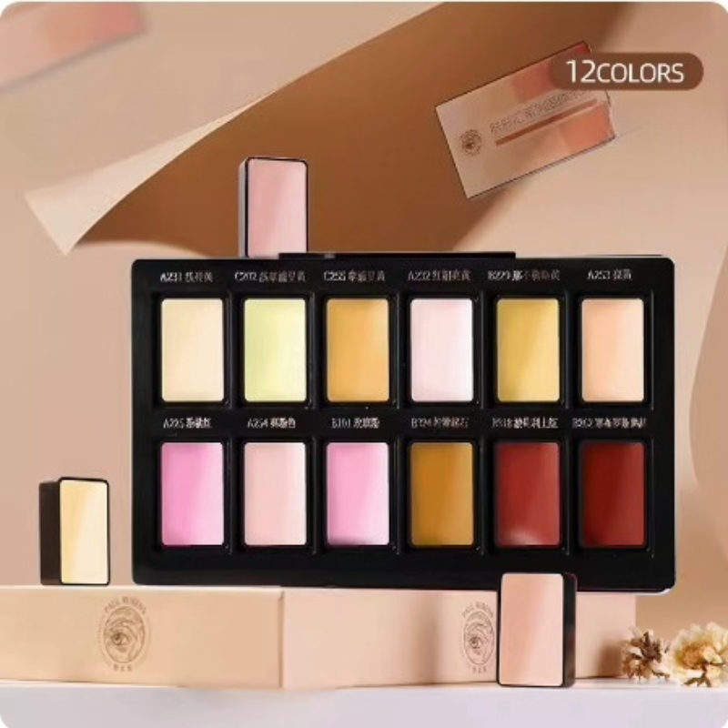 12color Skin Color Solid Water - огляд і ціна Watercolor Paint Set Solid Pigment