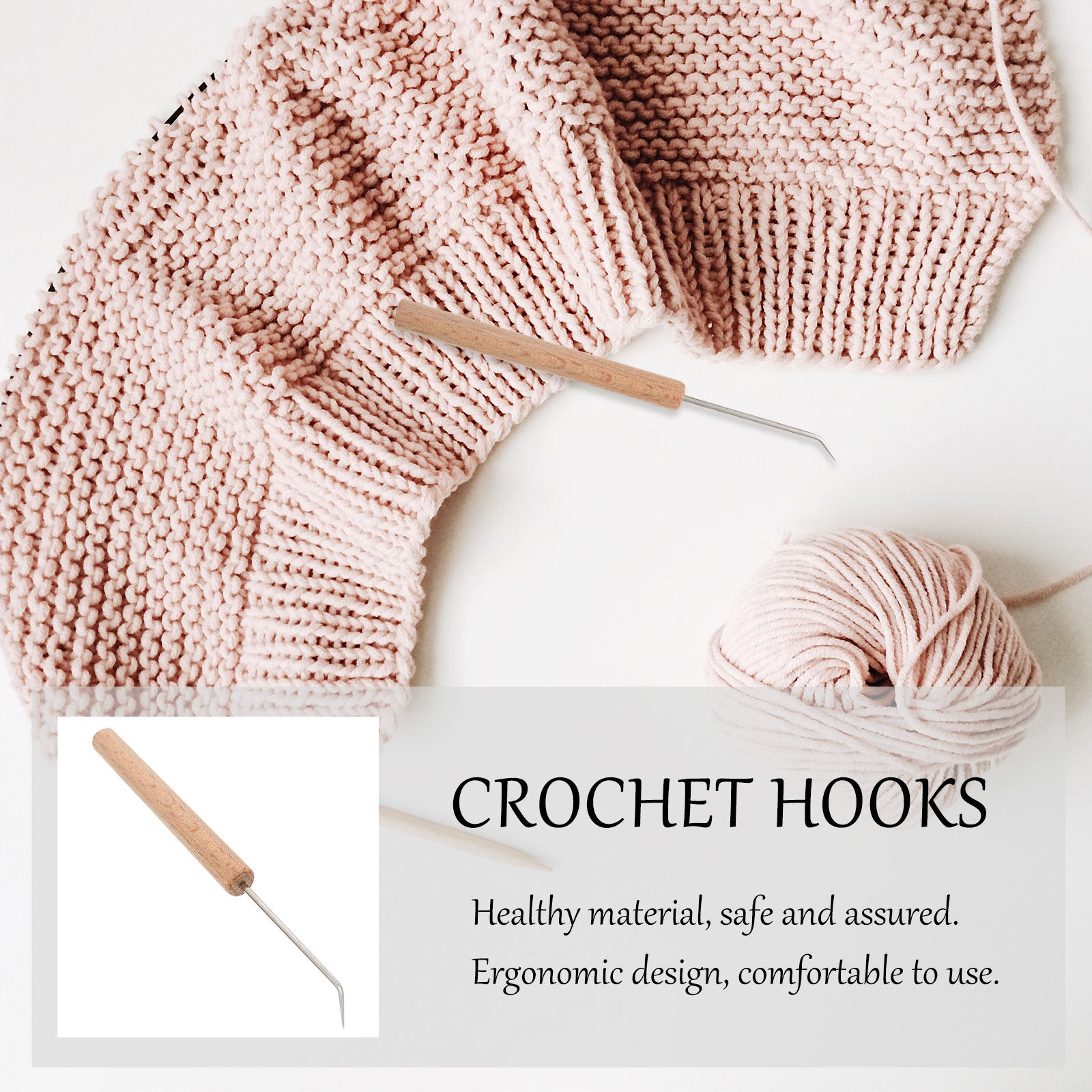 1Pcs Crochet Hooks Wooden Knit - огляд і ціна Wooden Crochet Hooks Ergonomic Handle