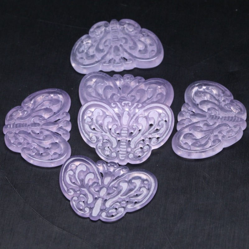 2pc Natural Purple Jade Hollow - огляд і ціна Beading