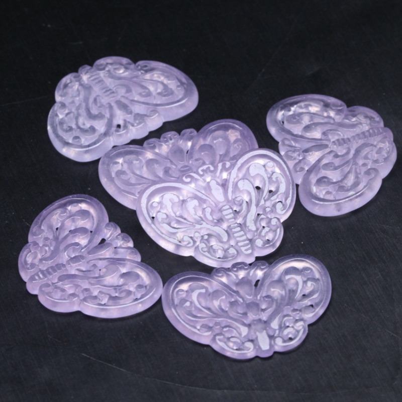 2pc Natural Purple Jade Hollow - огляд і ціна Beading
