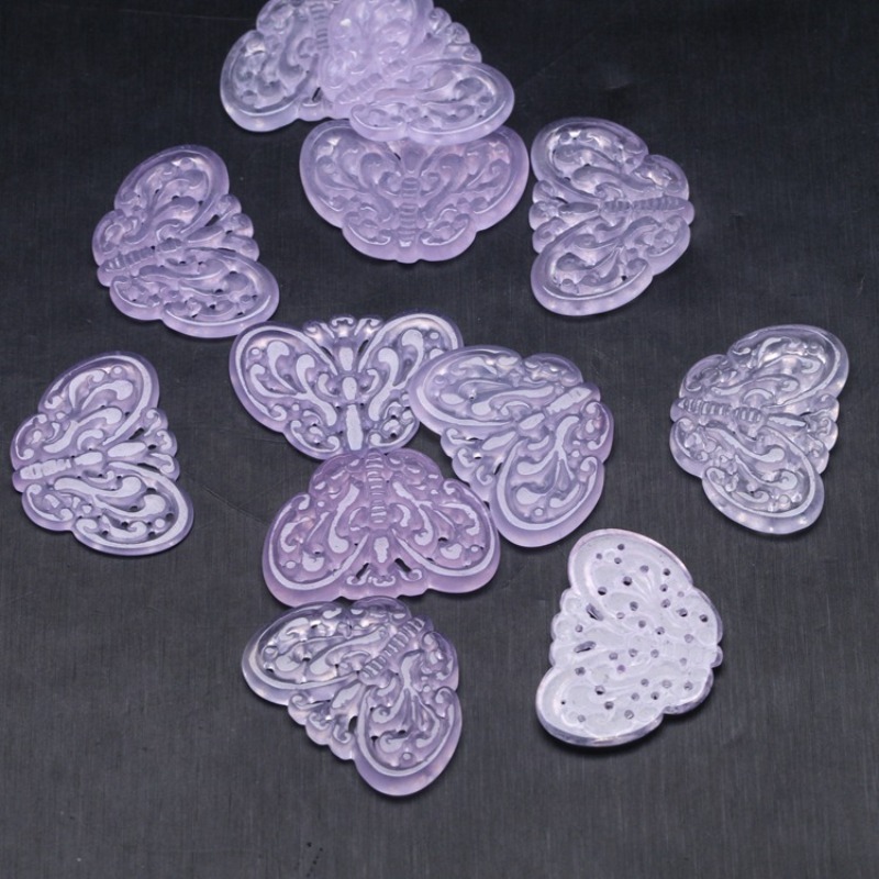 2pc Natural Purple Jade Hollow - огляд і ціна Beading