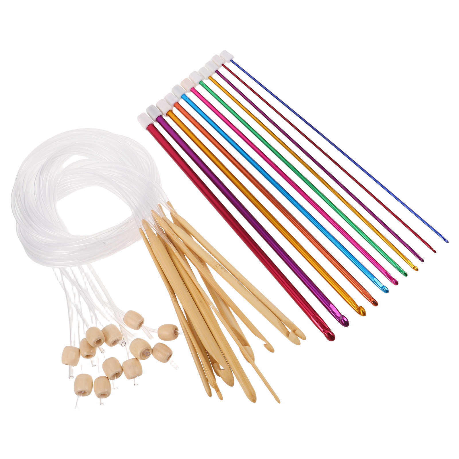 1Set Vibrant Crochet Hooks Set - огляд і ціна Wooden Crochet Hooks Ergonomic Handle