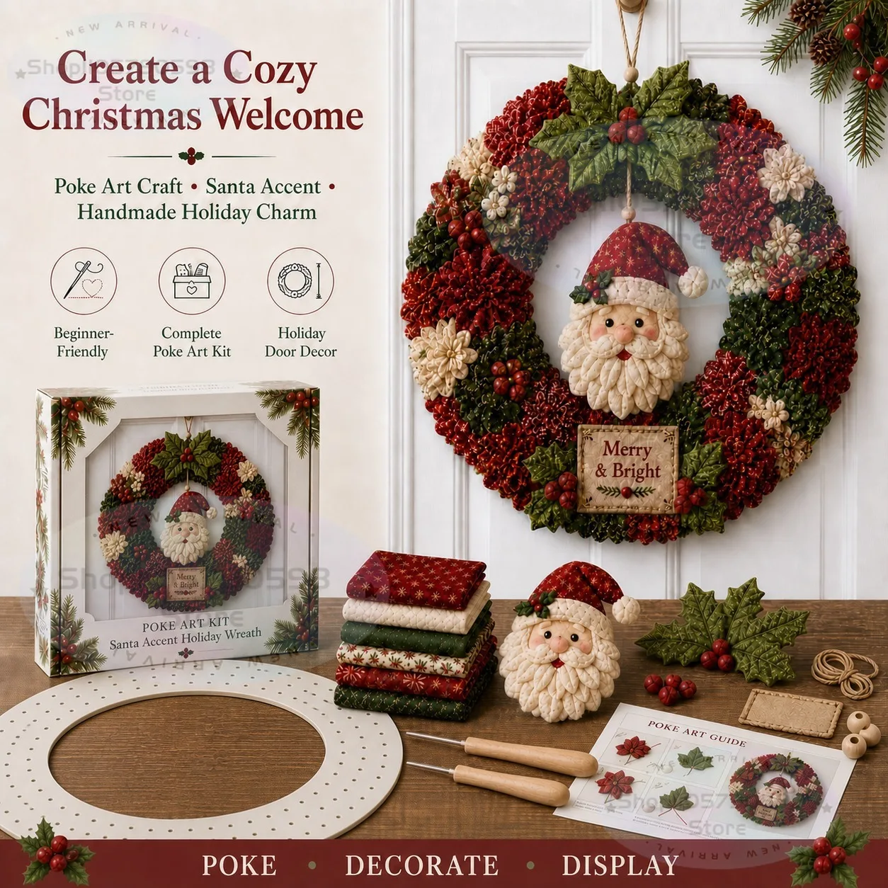 3D Fabric Poke Wreath DIY Kit, - огляд і ціна Sewing