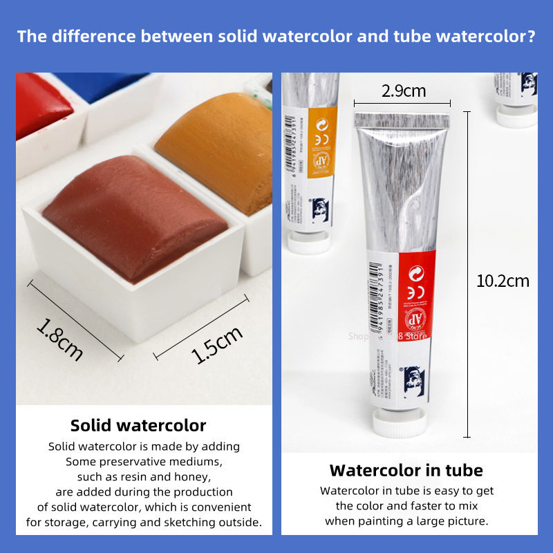 Artists Solid Watercolor Pigme - огляд і ціна Watercolor Paint Set Solid Pigment
