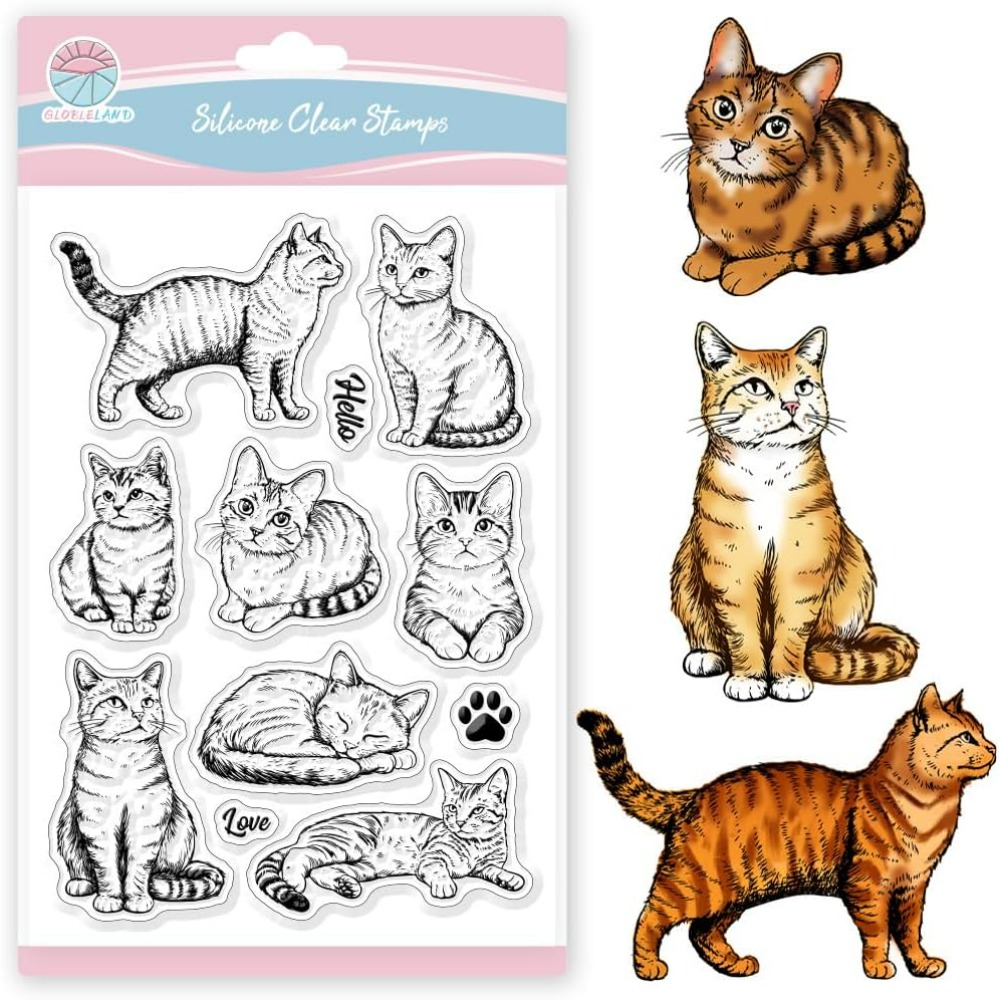 Cat Clear Stamps Realistic Cat - огляд і ціна Clear Silicone Stamps For Card Making