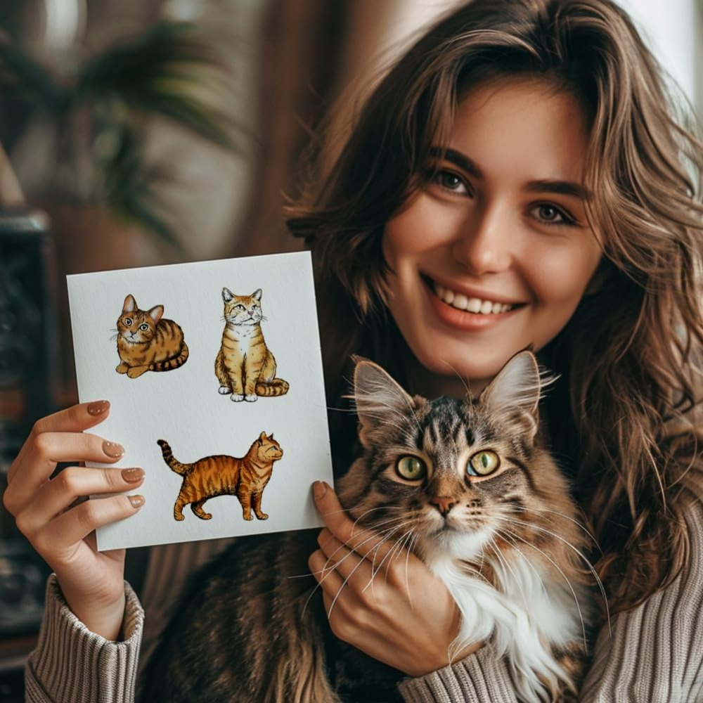 Cat Clear Stamps Realistic Cat - огляд і ціна Clear Silicone Stamps For Card Making
