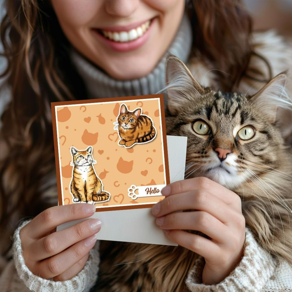 Cat Clear Stamps Realistic Cat - огляд і ціна Clear Silicone Stamps For Card Making