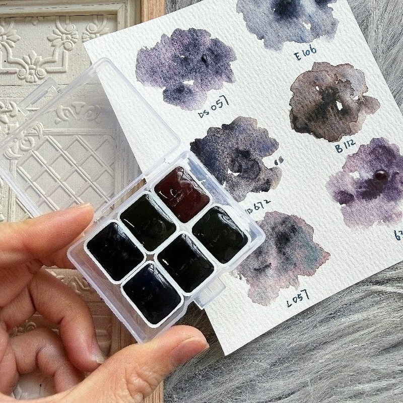 6 Colors 1ml White Night Colle - огляд і ціна Watercolor Paint Set Solid Pigment